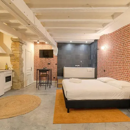 Industrial-style With Bathtub, Vieux-lyon Apartment